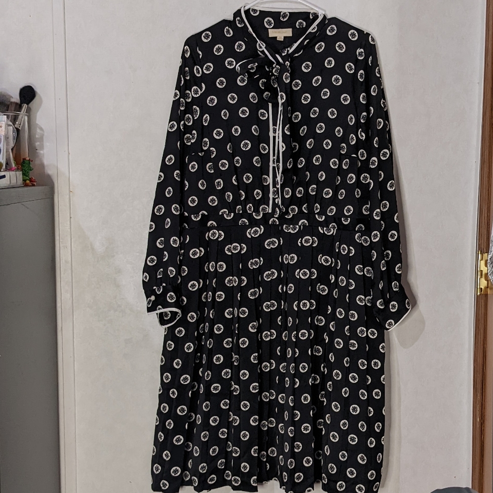 Modcloth Retro Black Dress with White Flowers Women's 1X
